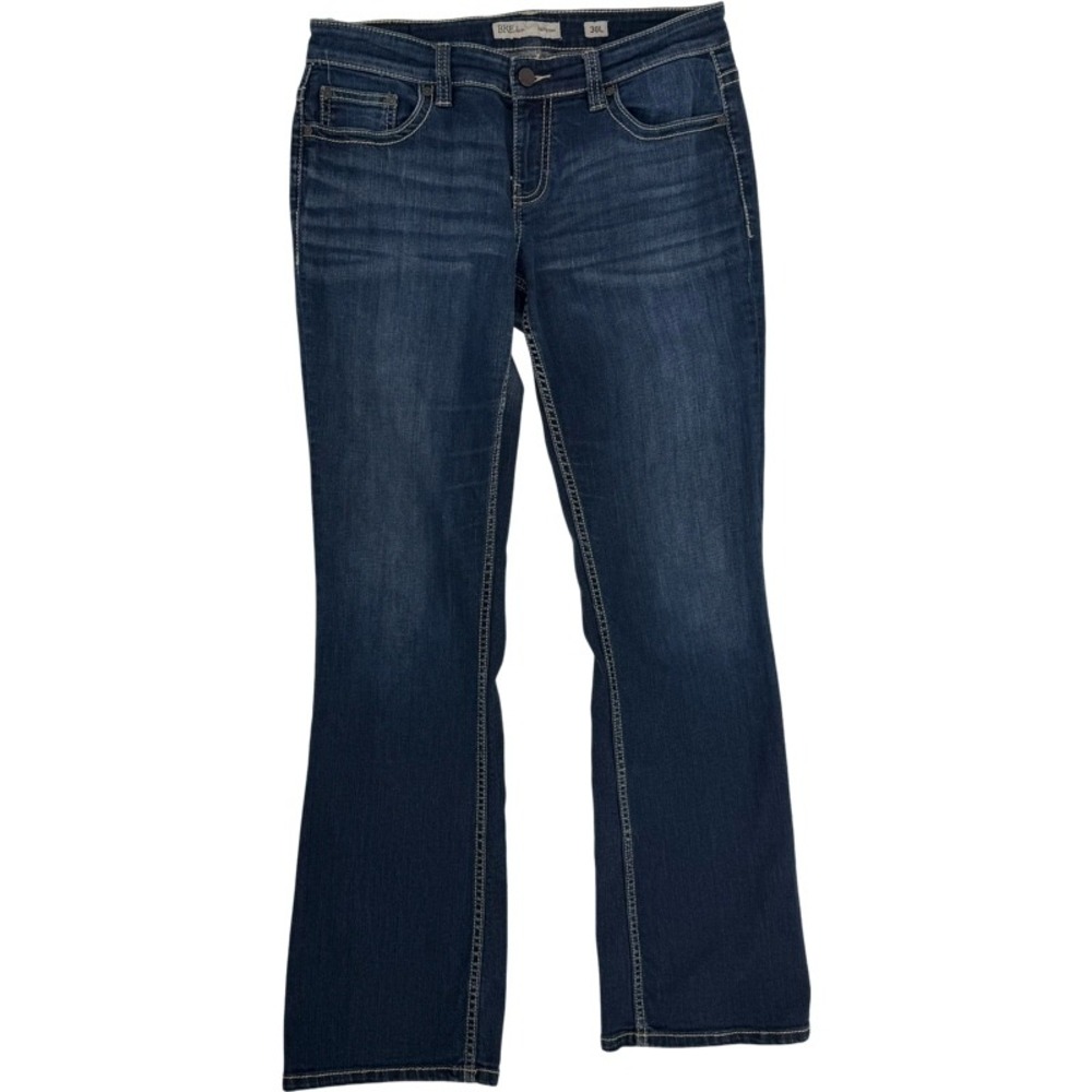 BKE 30L Payton Bootcut Jeans Dark Wash Whiskered Stretch Denim Tall Long Cowgirl
